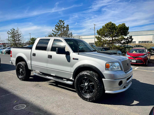 Silver truck with fixed paint